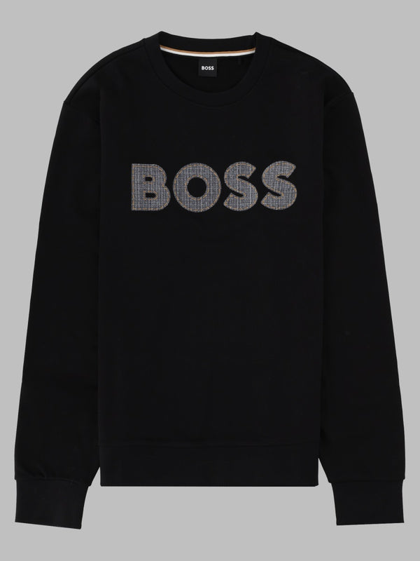 Logo Sweatshirt Black Cotton Sweatshirts