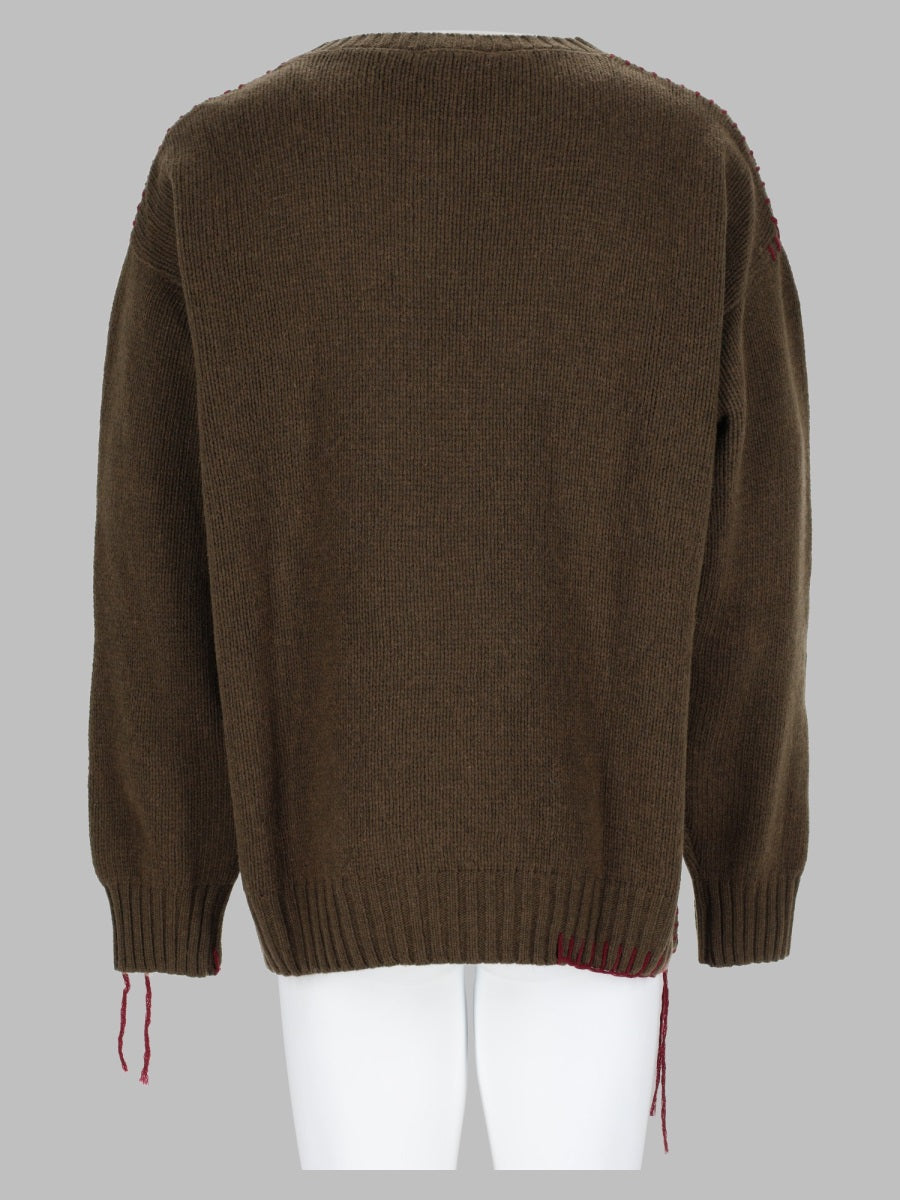 Cropped Wool Jumper Crew Crop Military Green Jumpers