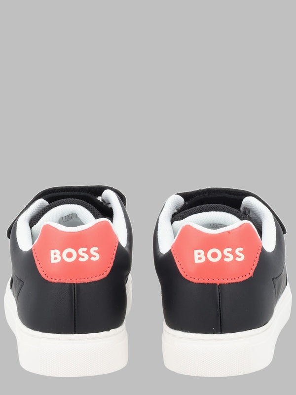 Leather Strap Trainers Black