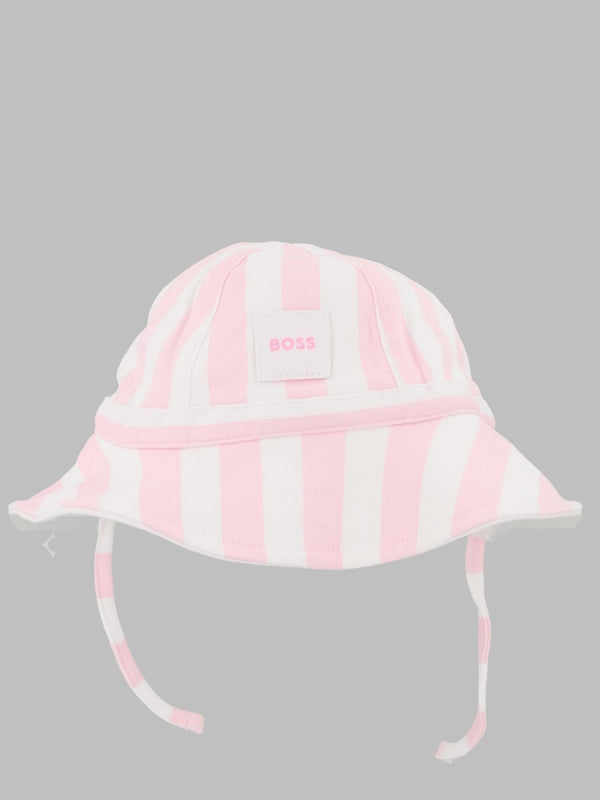 Cotton Beanie With Ties White Hat