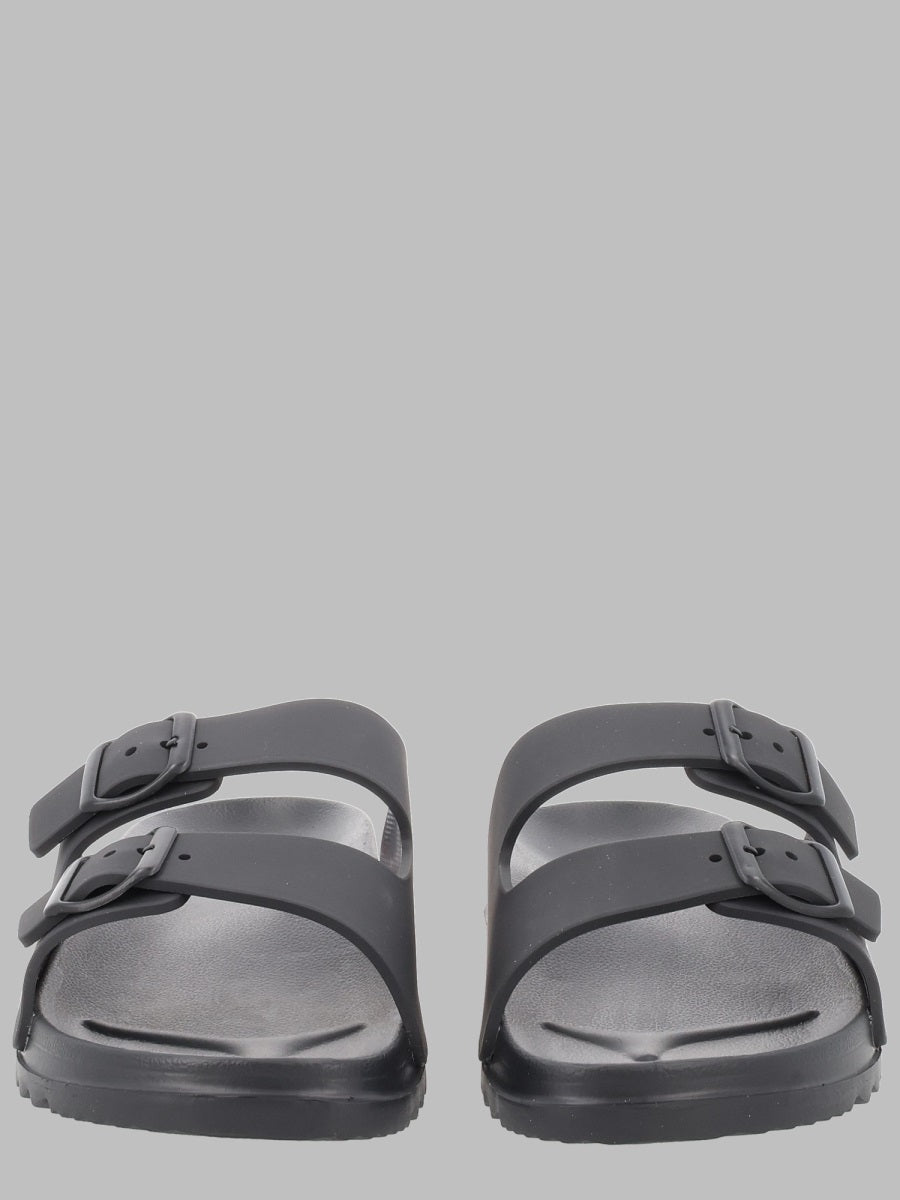 Synthetic Slides Black Shoe