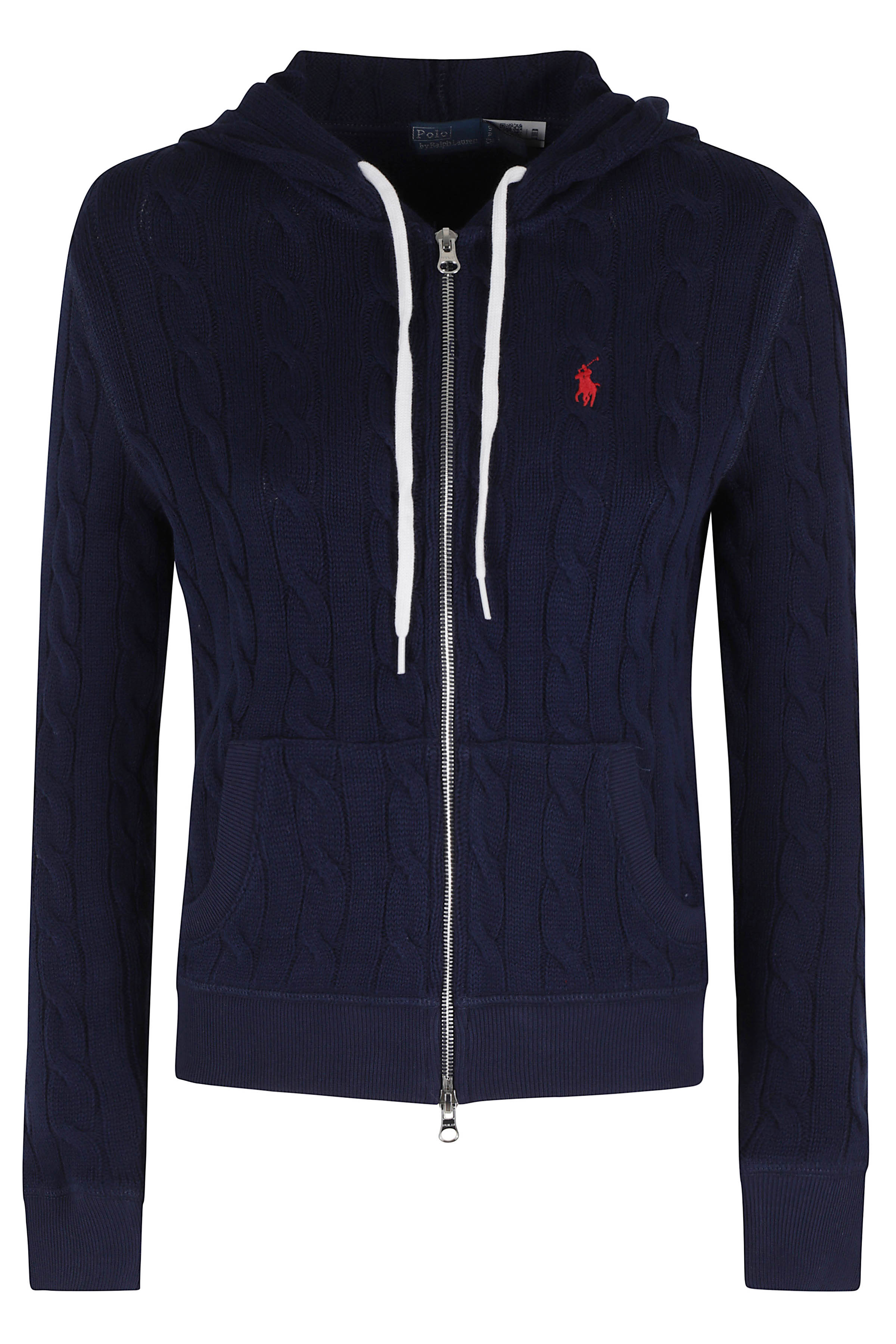 Long Sleeve Full Zip Blue Cotone Maglia