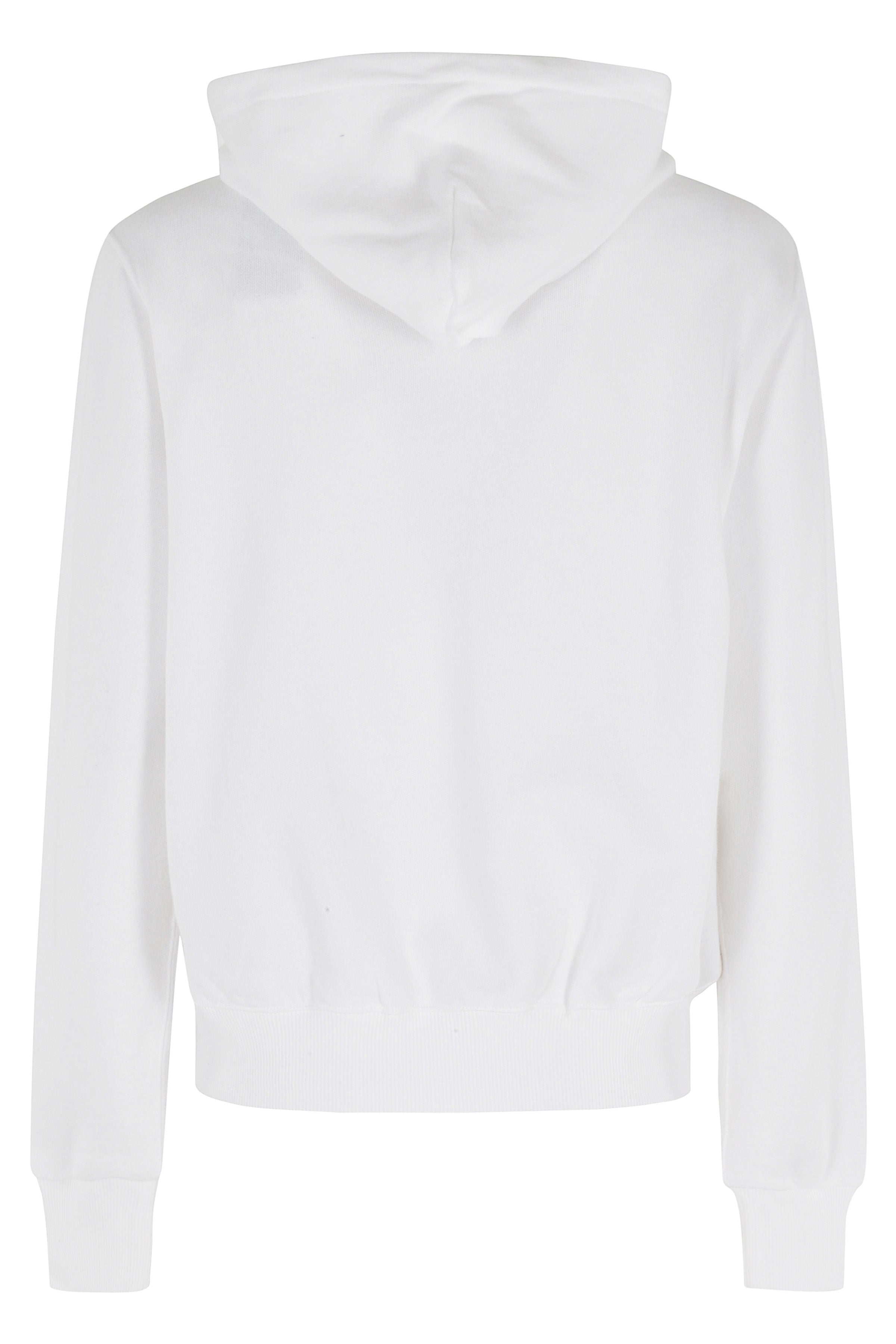 Full Zip Sweatshirt White Cotton Polyester Felpa