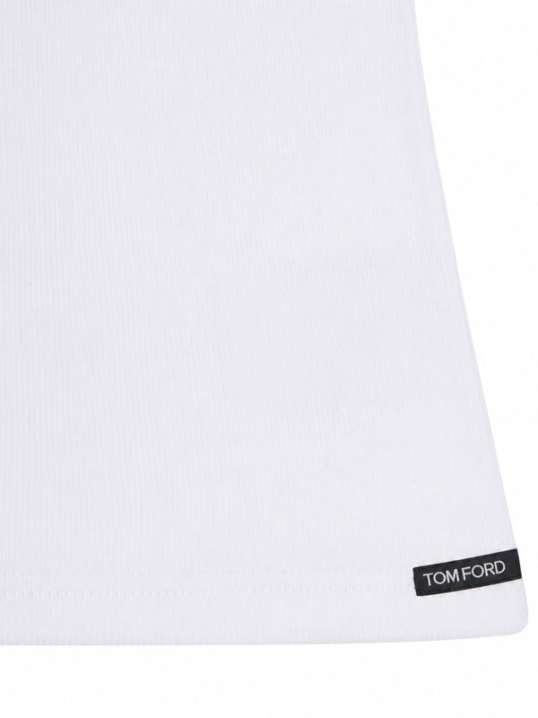 Tank Top Logo White Cotton Modal Waistcoats & Gilets