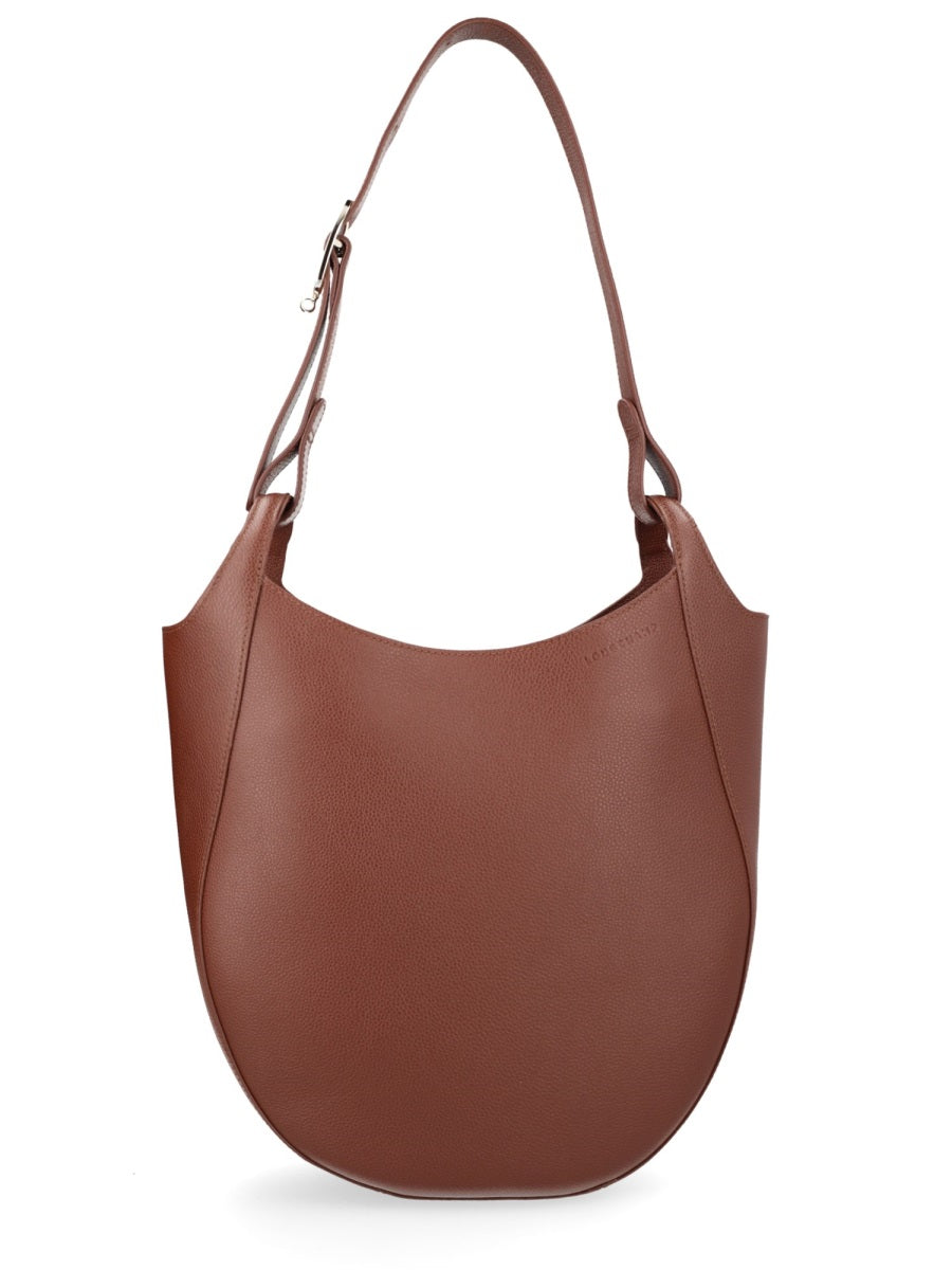 Hobo Bag Le Foulonné Large Brown Cowhide Leather Shoulder