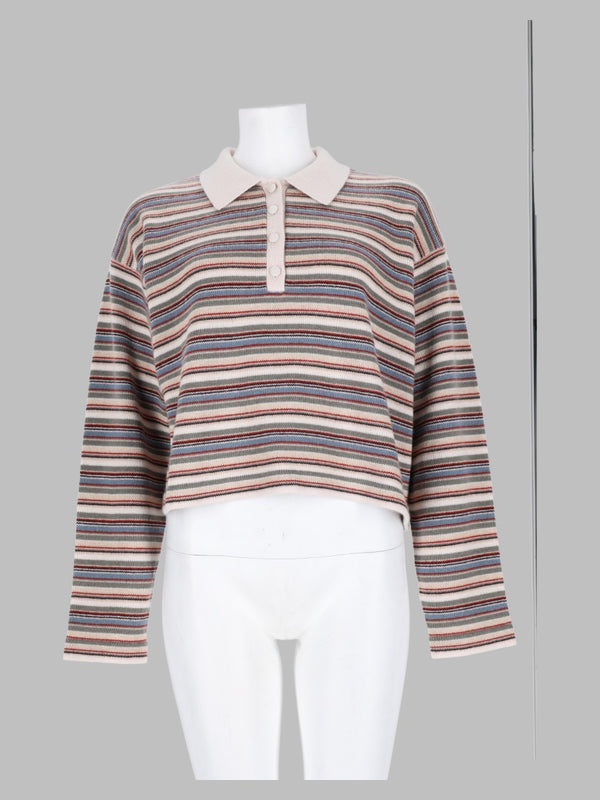 Knit Polo Quad Blue Sweater