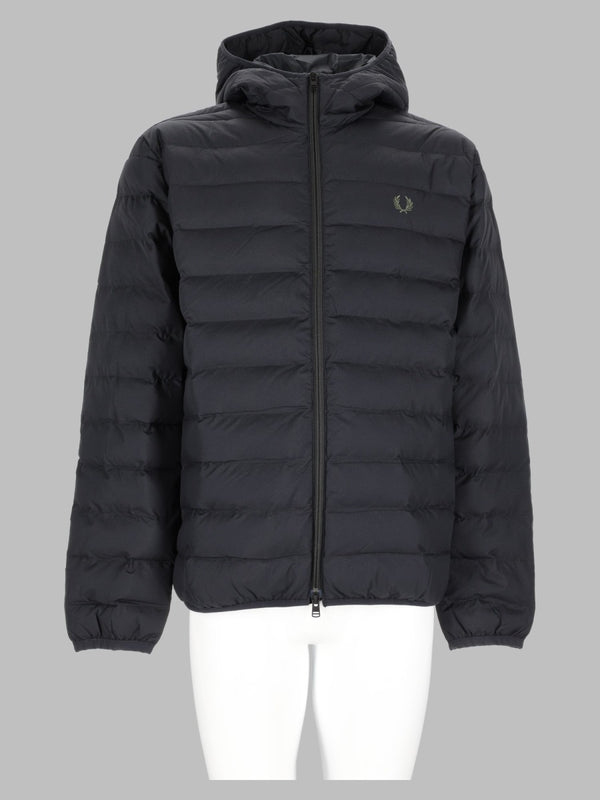 Hooded Padded Jacket Black Recycled Polyamide