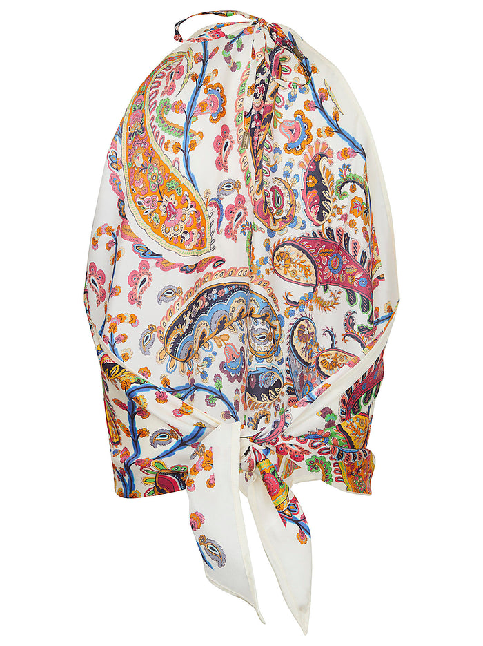 Womens Tie-up Bandana Top Multicolour Seta