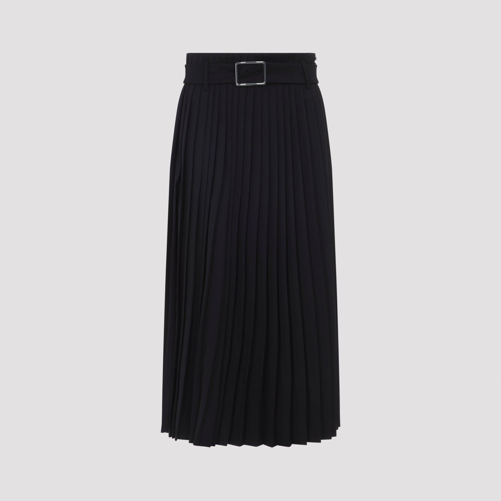 Panteon Midi Skirt Black Virgin Wool Polyester
