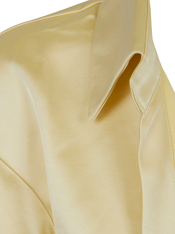 Lilia - Deep V Collar Blouse Nude & Neutrals Camicia