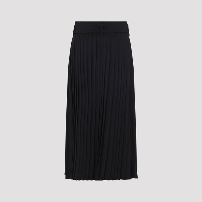 Panteon Midi Skirt Black Virgin Wool Polyester