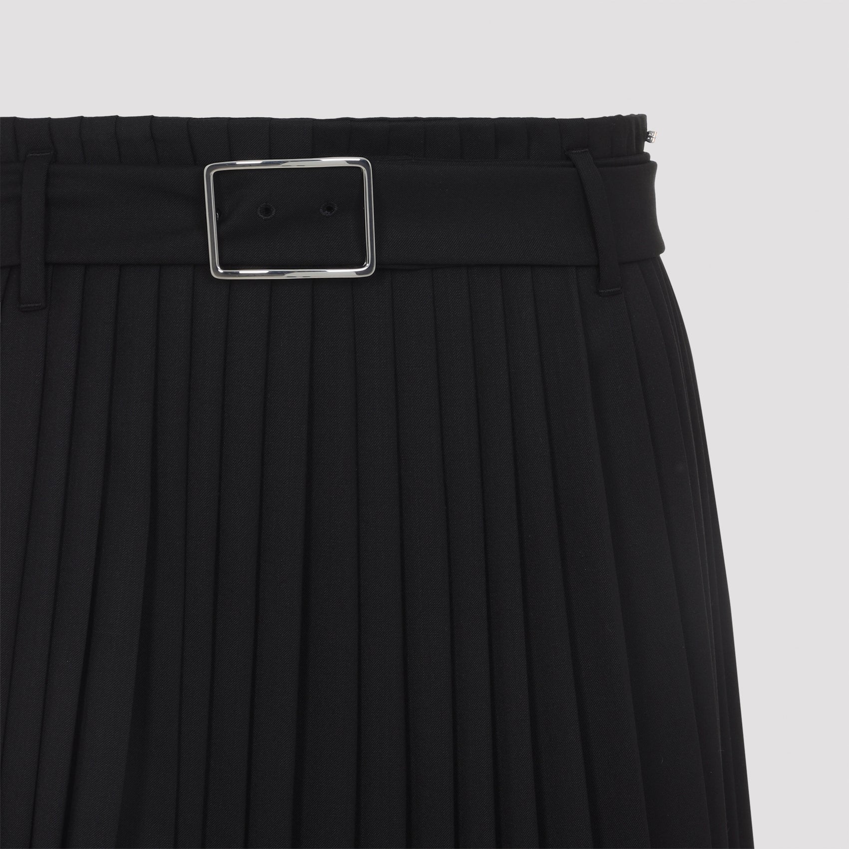 Panteon Midi Skirt Black Virgin Wool Polyester