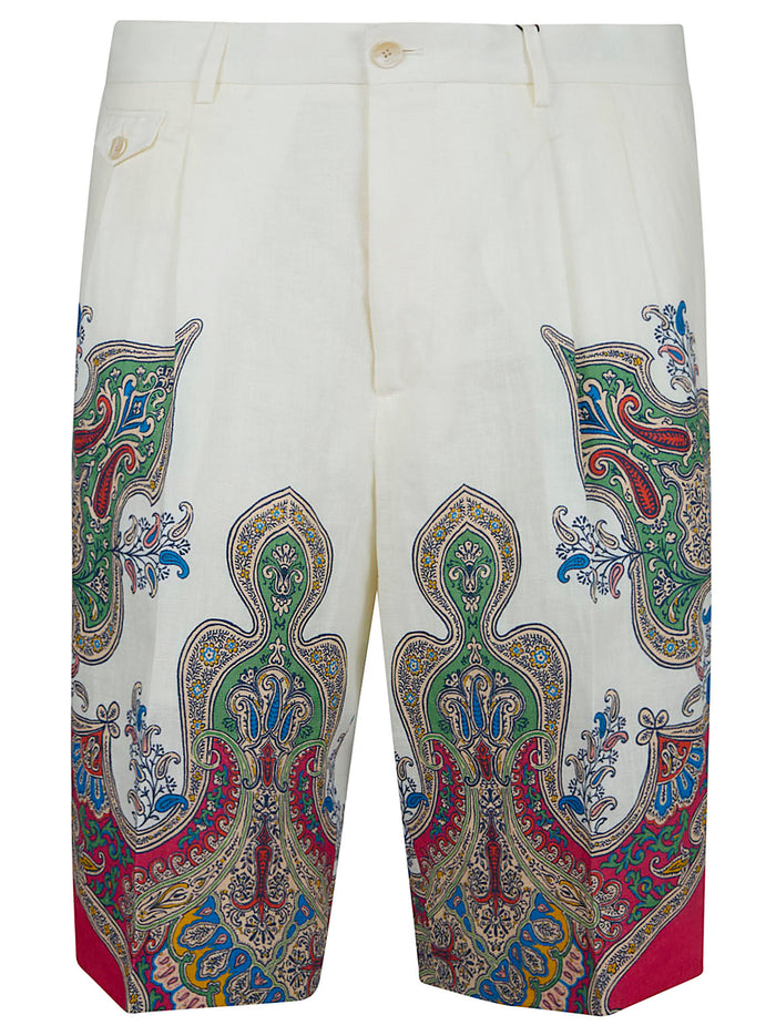 Shorts White Lino Pantaloni