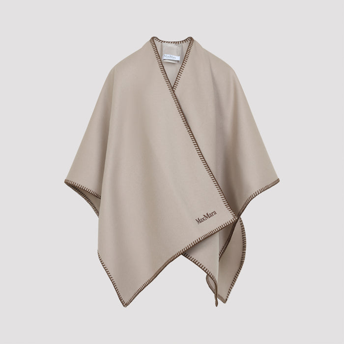 Colomba Cape Nude & Neutrals Wool Coat