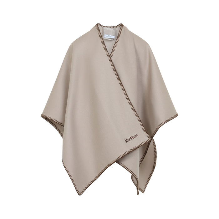 Colomba Cape Nude & Neutrals Wool Coat