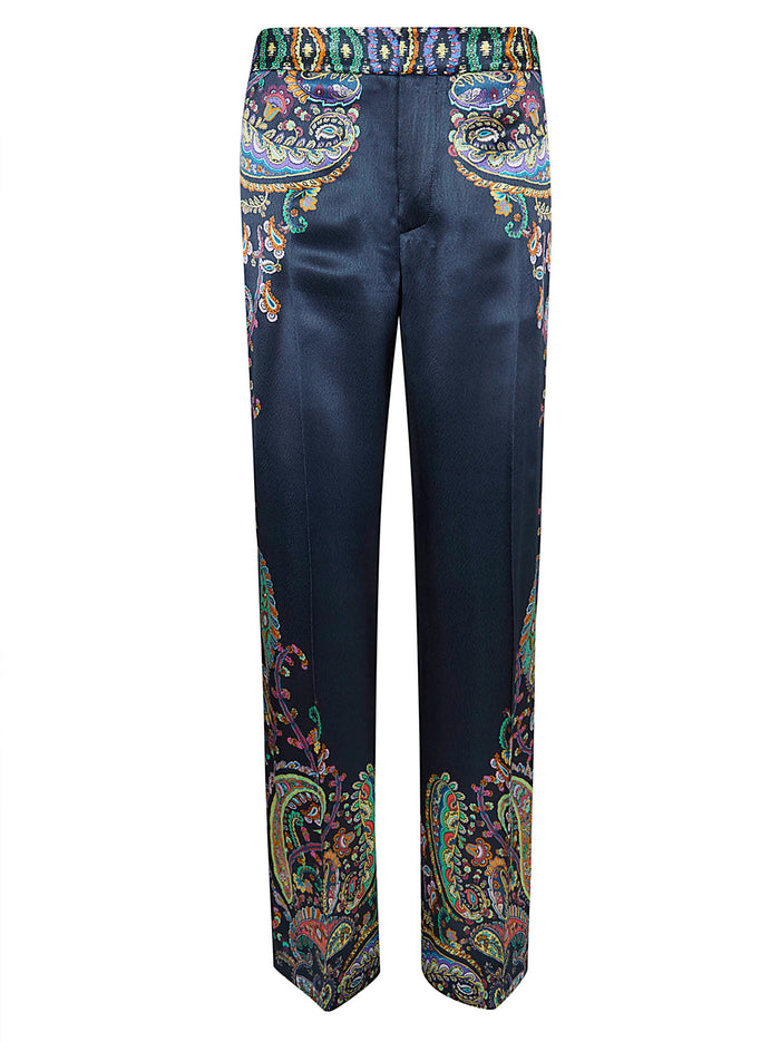 Womens Full-length Wide-leg Trousers Multicolour Viscosa Pantaloni