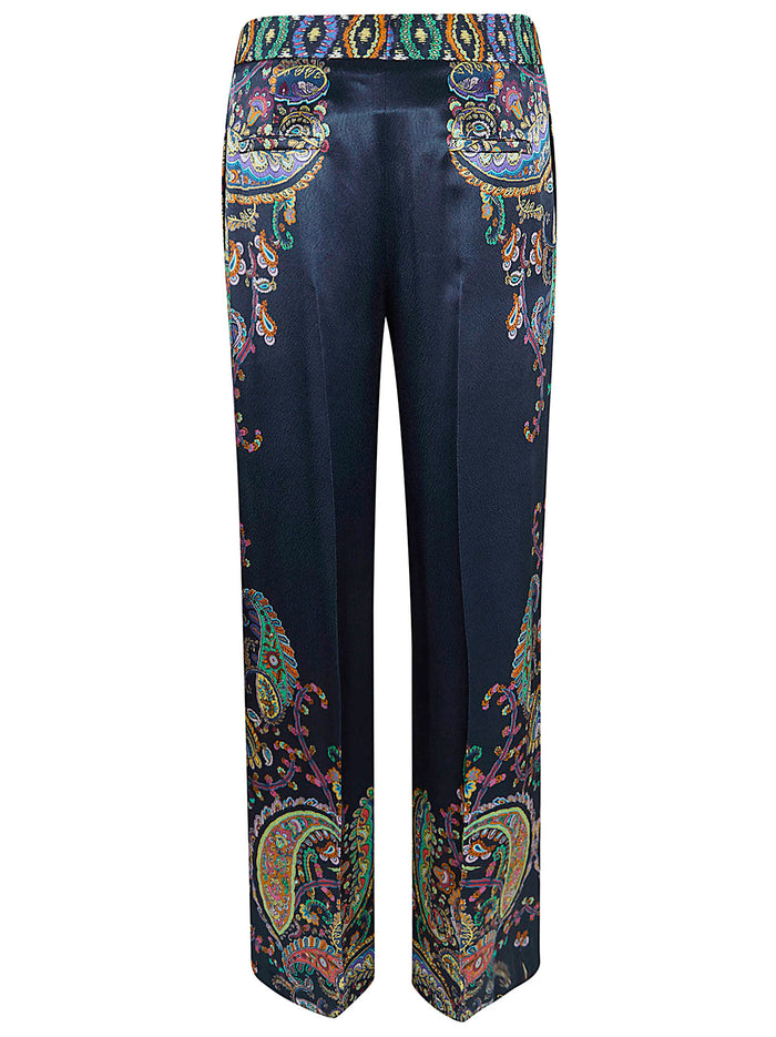 Womens Full-length Wide-leg Trousers Multicolour Viscosa Pantaloni