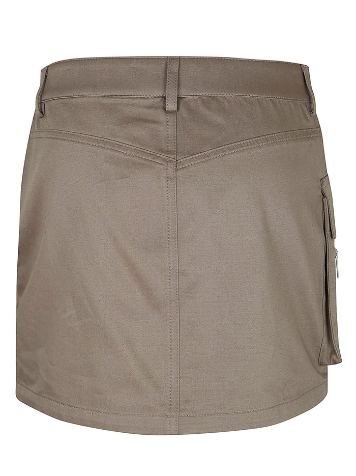 Co Gab Pocket Mini Skirt Fungi Grey Cotton Gonna