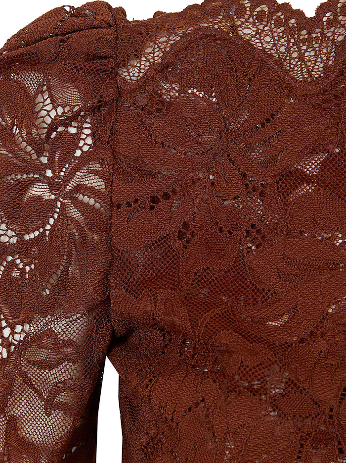 Haut Brown Polyamide Elasthanne Top