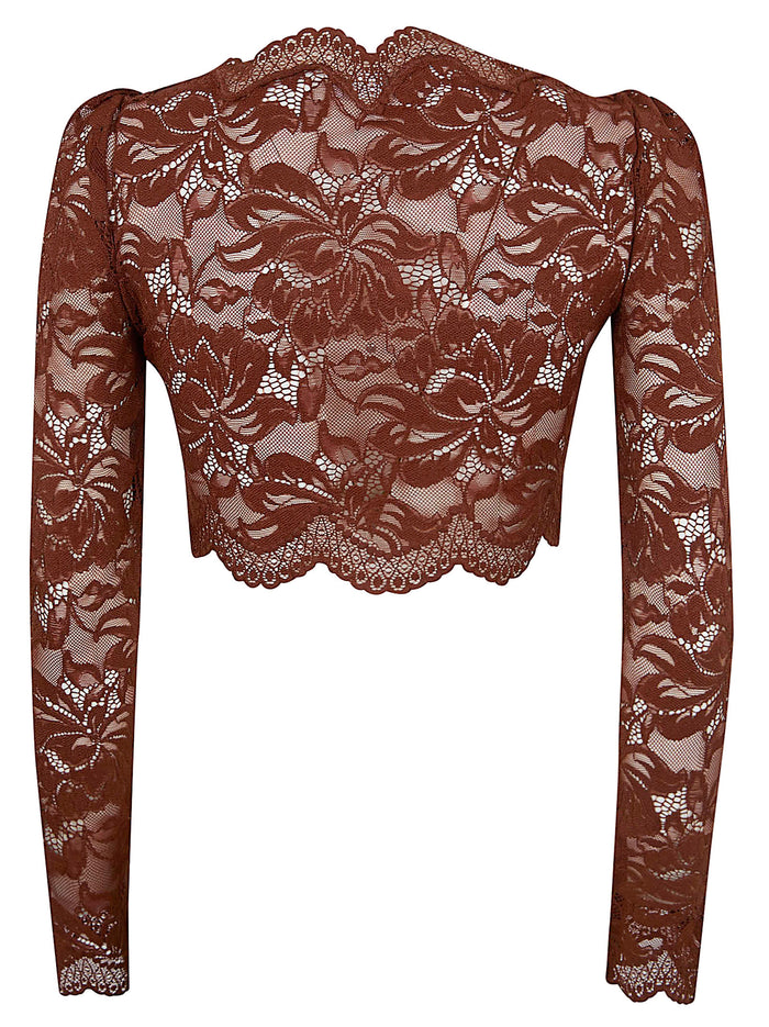 Haut Brown Polyamide Elasthanne Top