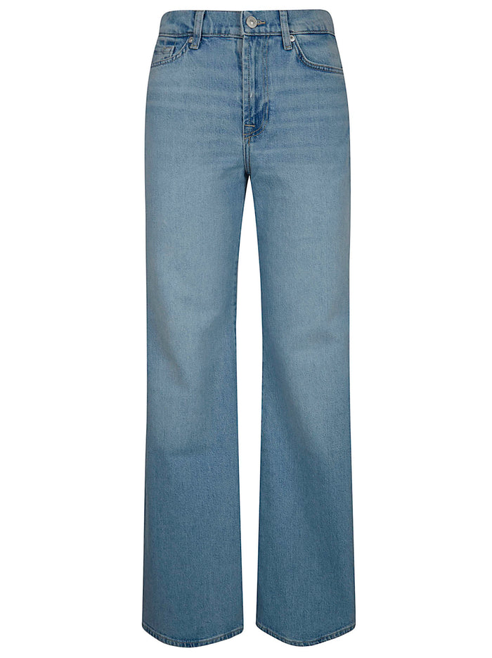 Retro Flare Blue Cotton Elastane Jean