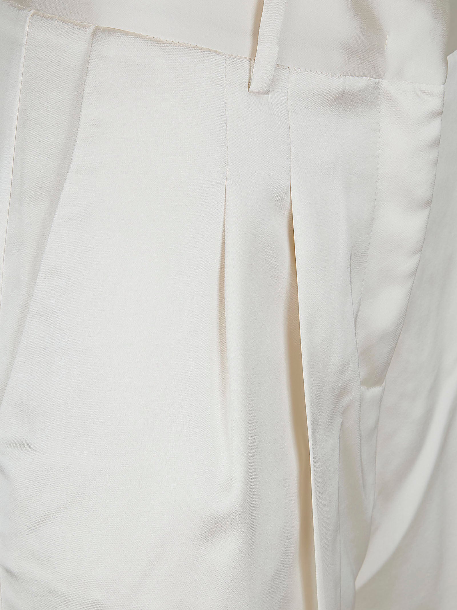 Nathalie - High Waisted Pants White Pantaloni