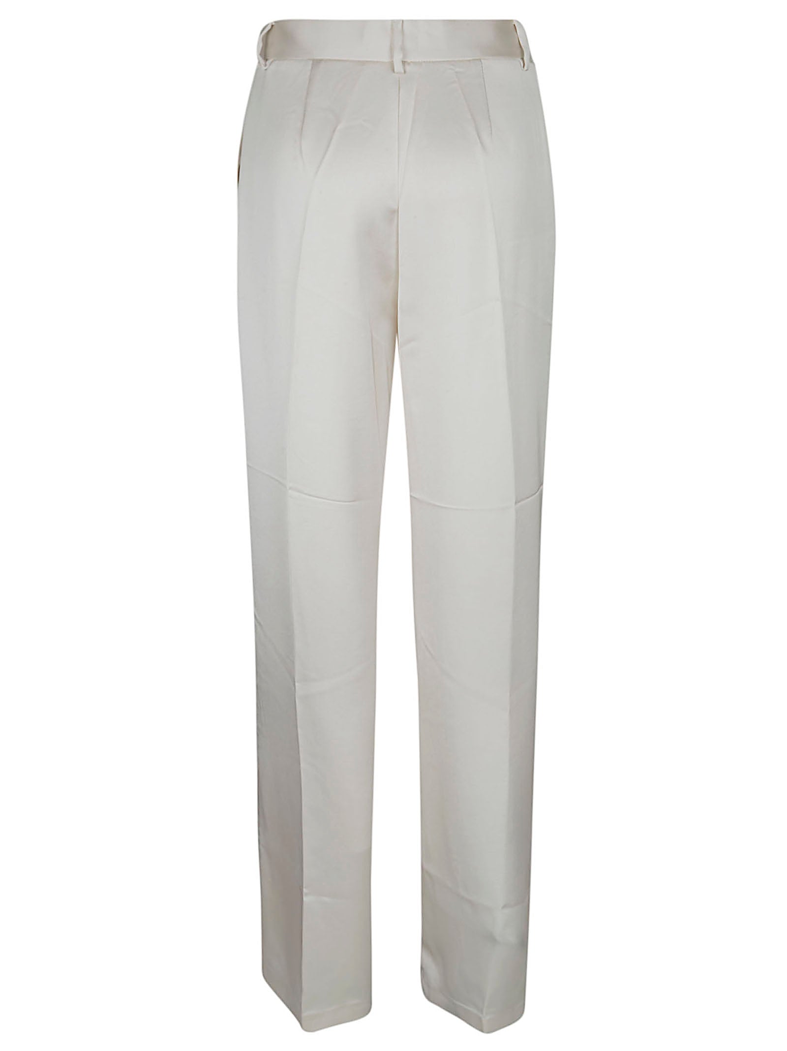 Nathalie - High Waisted Pants White Pantaloni