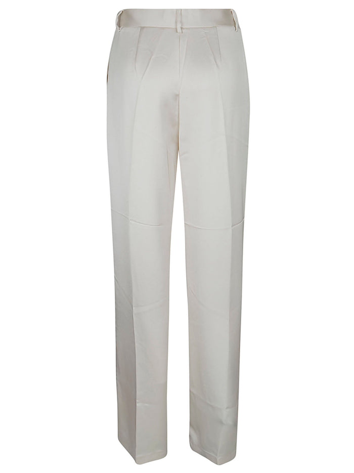 Nathalie - High Waisted Pants White Pantaloni