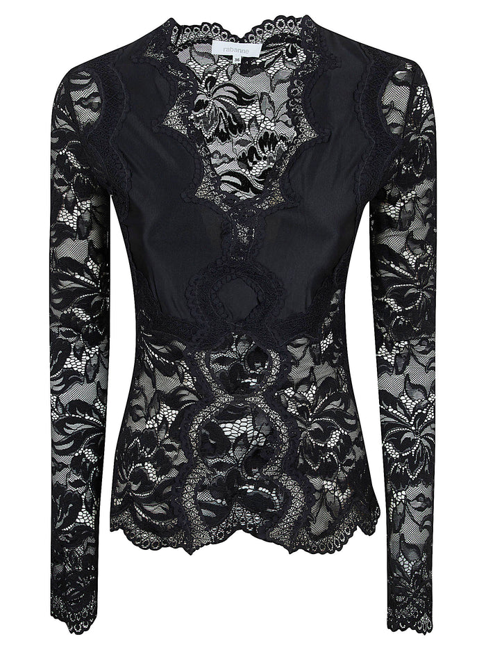 Haut Black Polyamide Viscose Elasthanne Maglia