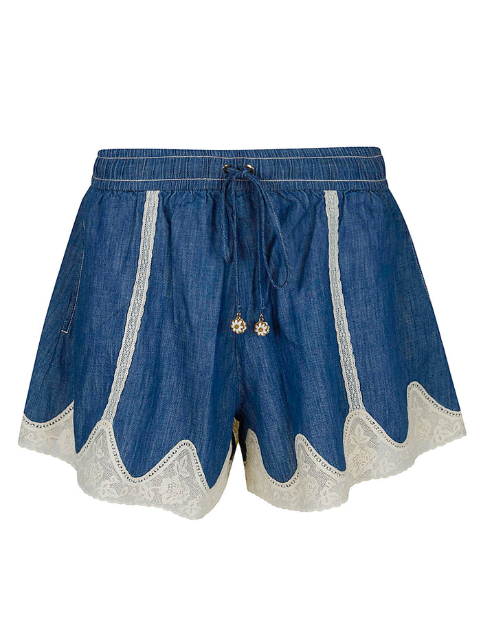 Awaken Denim Short Blue Cotton
