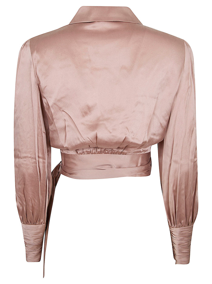 Silk Wrap Top Nude & Neutrals