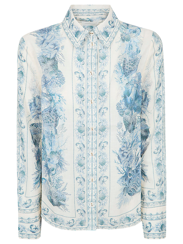 Wanderlust Body Shirt Blue Cotton Camicia