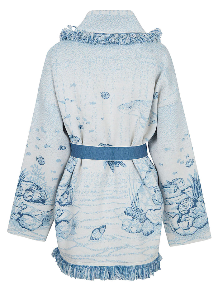 Deep In The Ocean Cardigan White Wo Pa Maglia