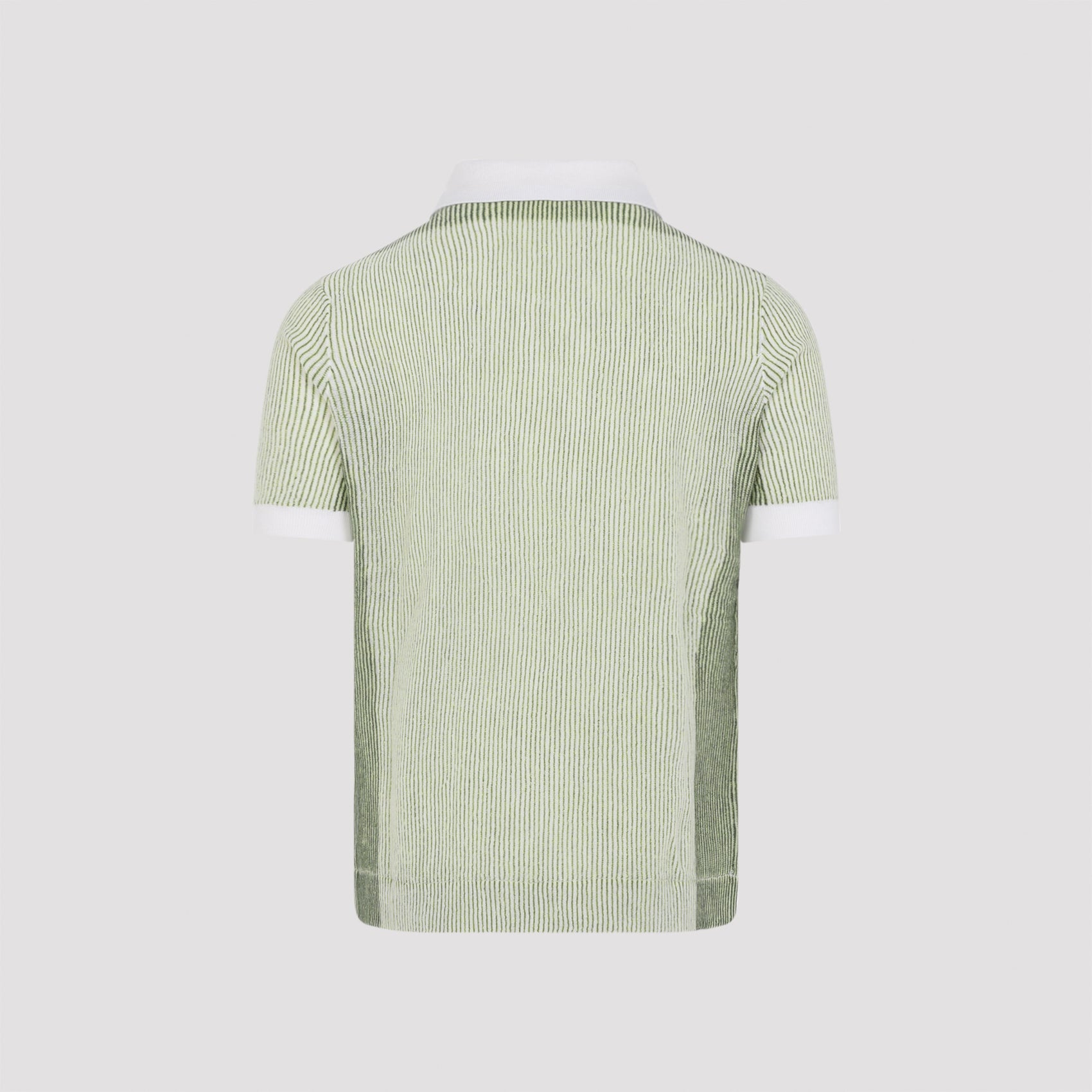 Vertical Stripe Polo Shirt Green
