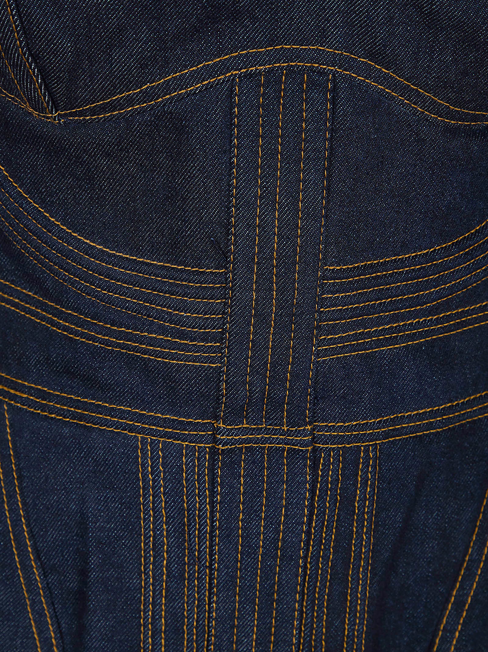 Rebellion Corded Denim Corset Blue Cotton Viscose Top