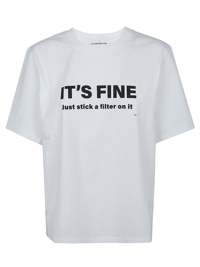 Slogan Tee Its Fine, Just Stick A Filter On It White Organic Cotton T-shirt