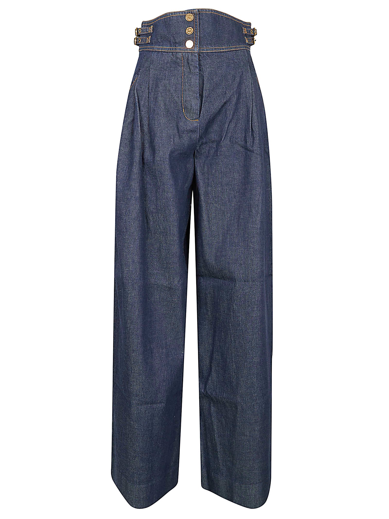Rebellion Denim Tailored Pant Blue Cotton Viscose Pantaloni