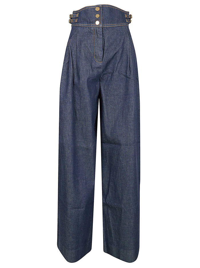 Rebellion Denim Tailored Pant Blue Cotton Viscose Pantaloni