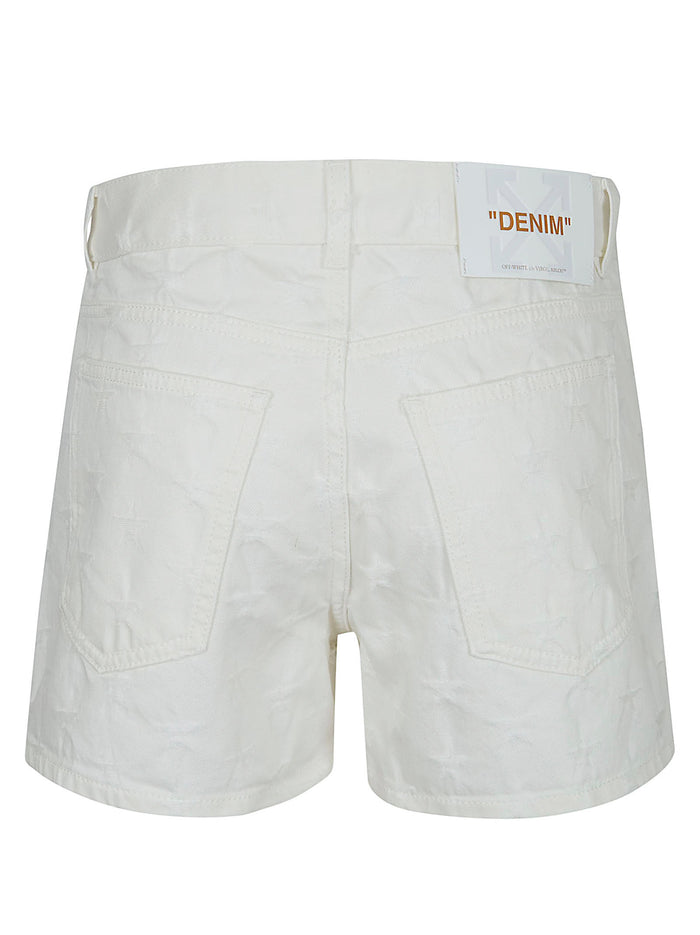 Star Jacq Doll Denim Shorts White Cotton