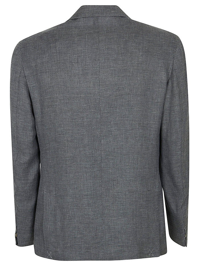 Abito Black Linen Wool Silk Elastane