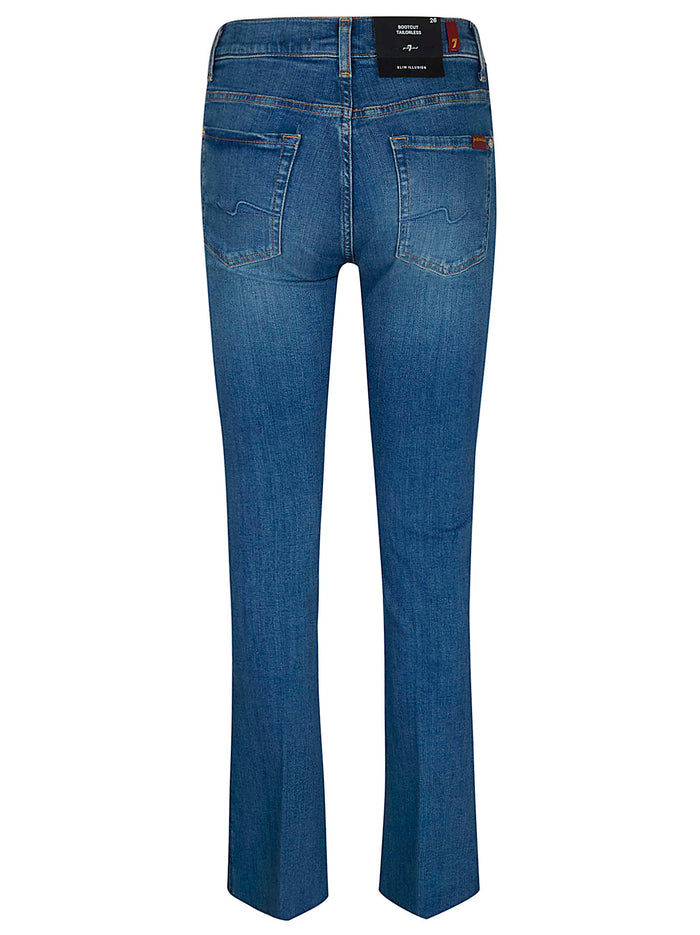 Bootcut Tailorless Blue Cotton Elastane Jean