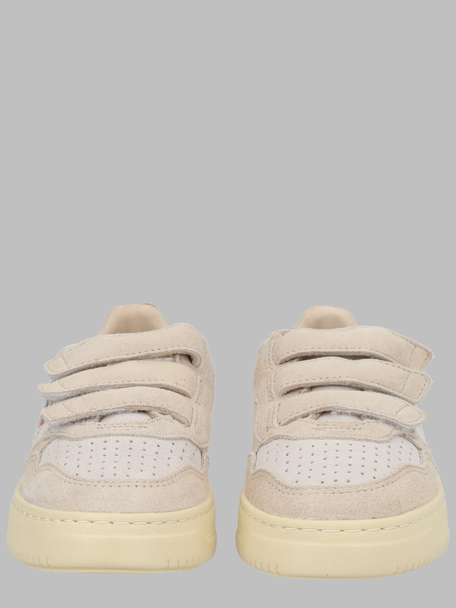 Kidstripes Low White Suede Trainers Cow Leather