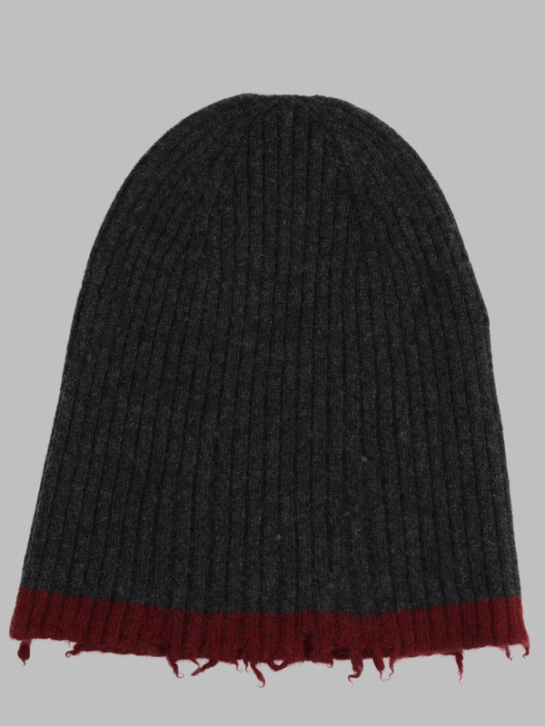 Ribbed Cashmere Beanie Charcoal Hat