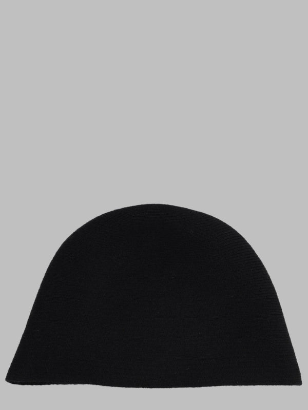 Ribbed Cashmere Beanie Black Hat