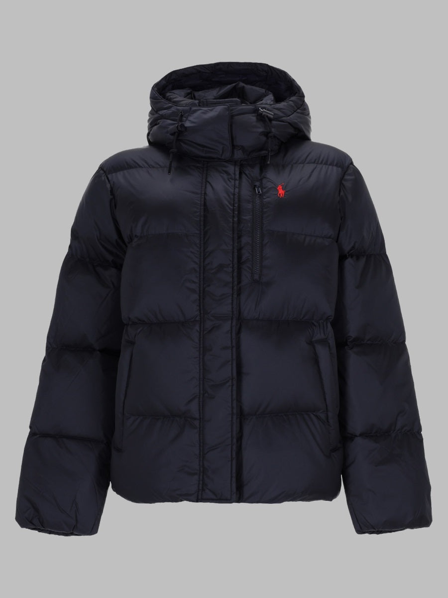 Hooded Jacket With Removable Hood Blue Recycled Nylon Trench & Raincoats