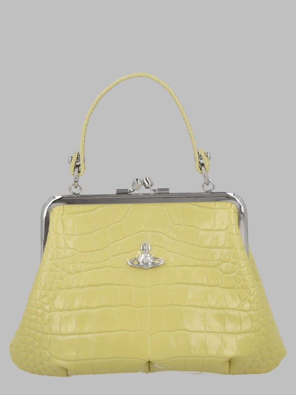 Handbag Granny Frame Green Leather Calf Hand Bags