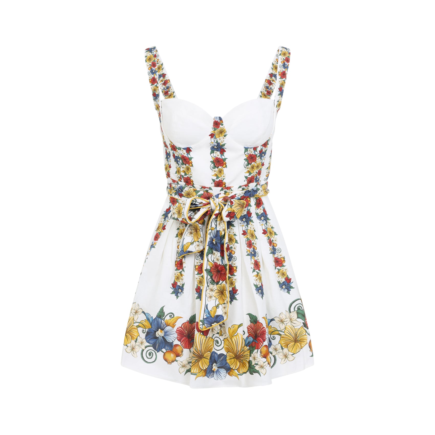 Linen Mini Dress White Viscose