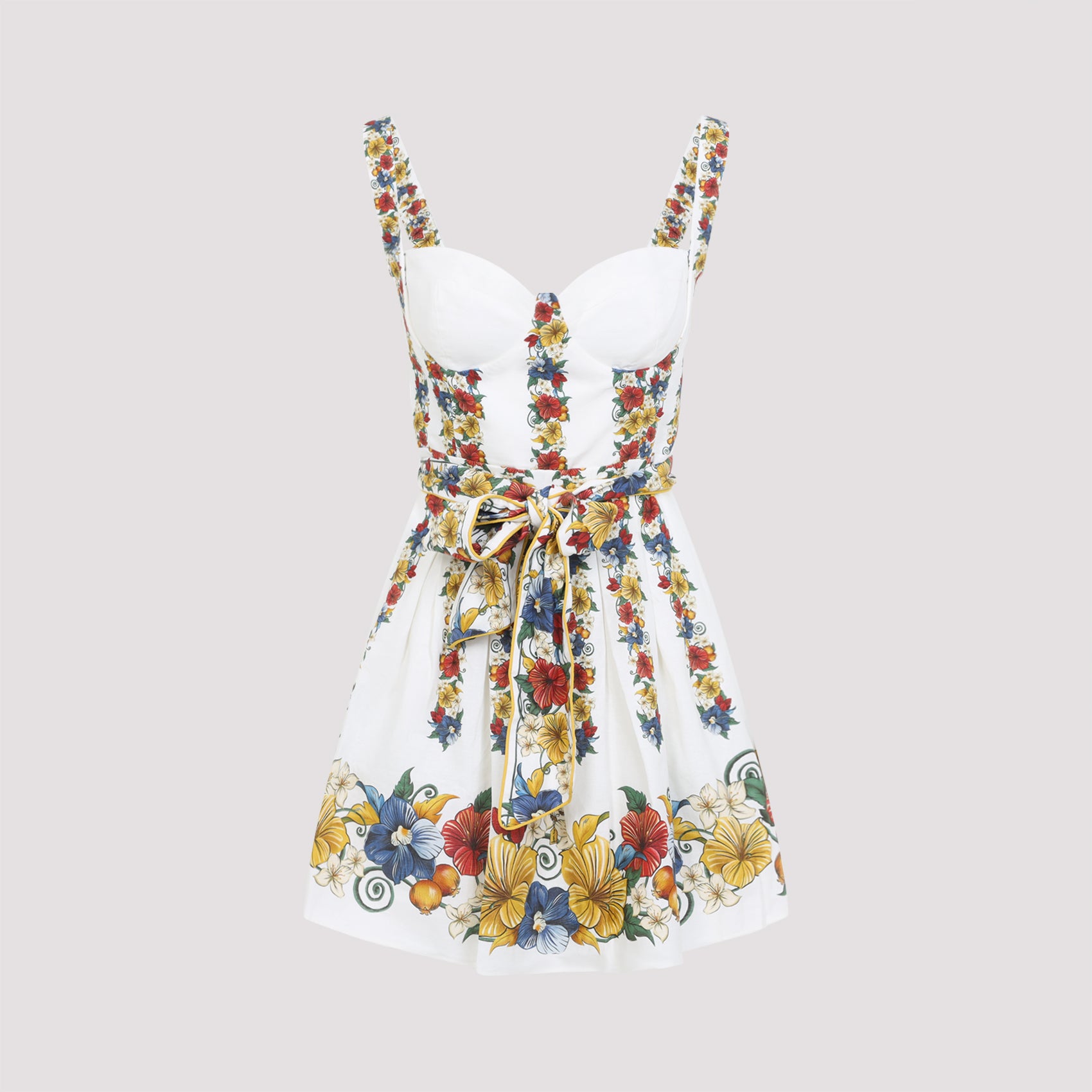Linen Mini Dress White Viscose