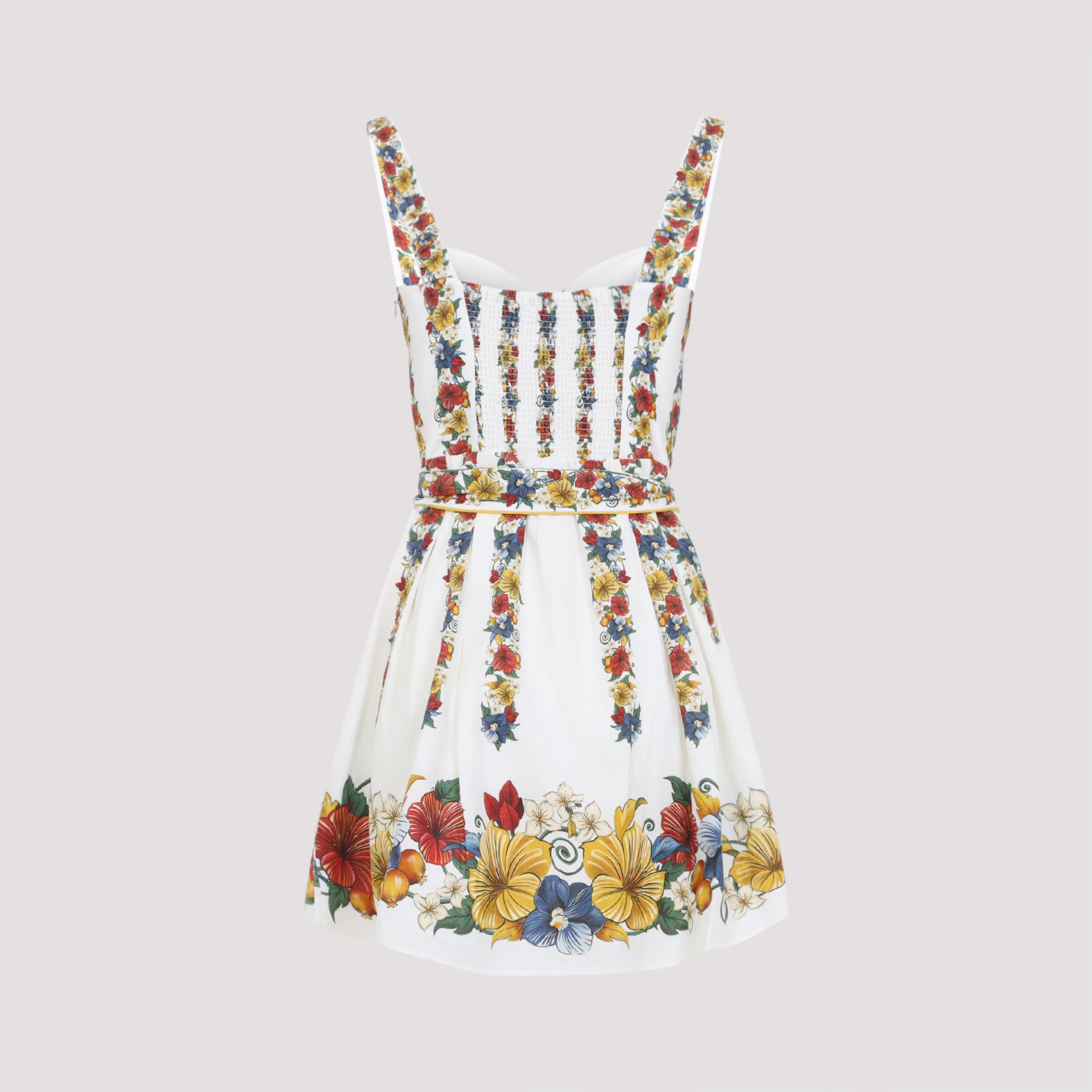 Linen Mini Dress White Viscose