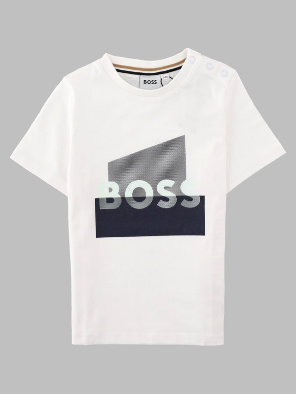 Kids Logo T-Shirt White Cotton - Trimming: T-shirts And Polos